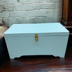Beautiful Light Blue Jewelry Box Hand Crafted New